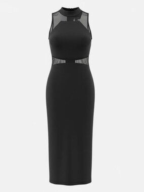 Black mesh maxi dress